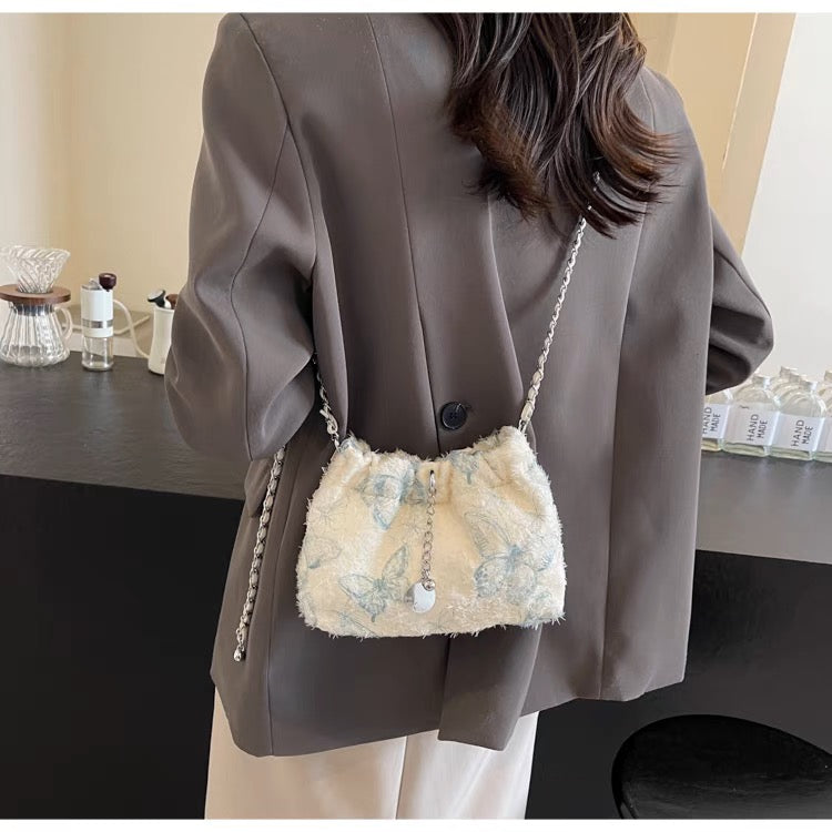 Lace Shoulder bag With Butterfly Pattern